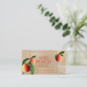 Perziken op Kraft Background Visitekaartje (Staand voorkant)