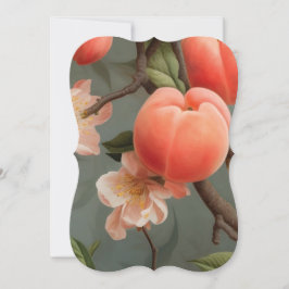 Perziken op wijnstokken notitiekaartje