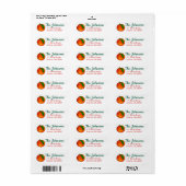 Perziken Persoonlijke Retouradreslabels Etiket (Full Sheet)