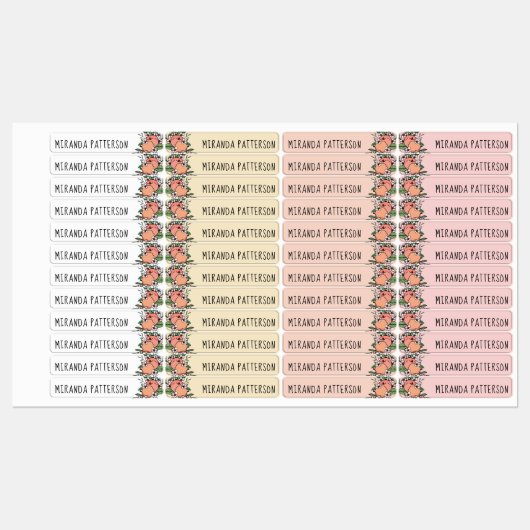 Perziken & perzik bloesems Naam toevoegen Labels (Vel)