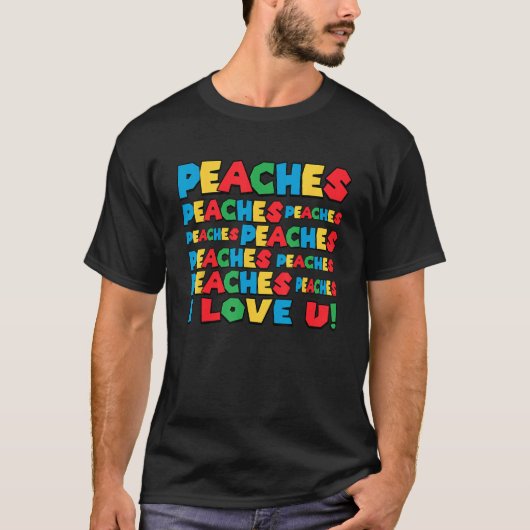 Perziken Perziken Ik hou van je T-shirt (Voorkant)
