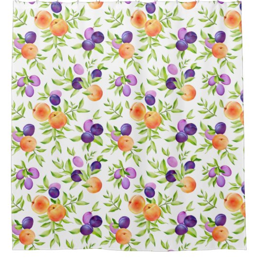 Perziken Pluimvee Paarse appelsap botanische kleur Douchegordijn (Voorkant)