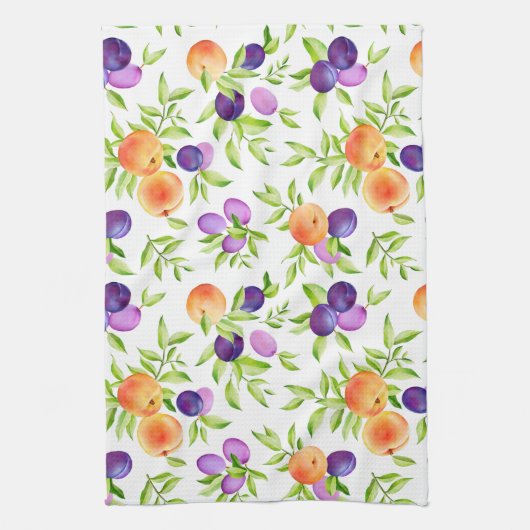 Perziken Pluimvee Paarse appelsap botanische kleur Theedoek (Verticaal)