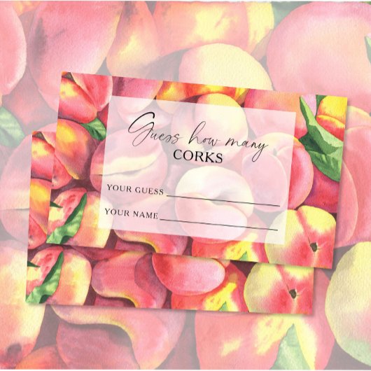 Perziken - raad hoeveel kurken bruids spel informatiekaartje