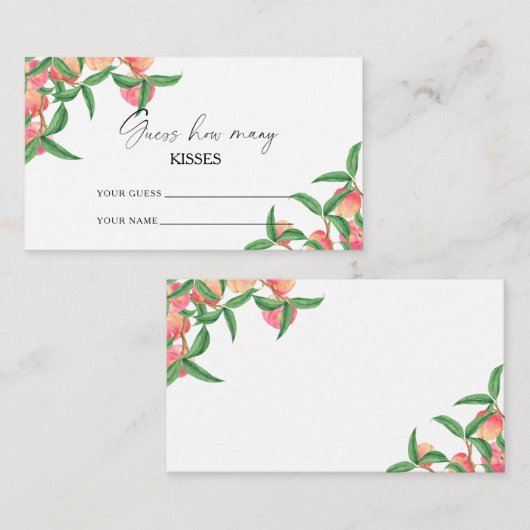 Perziken - raad hoeveel kussen bruids spel informatiekaartje (Voorkant / Achterkant)