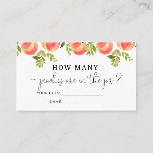 Perziken raden hoeveel perziken er in de pot zitte informatiekaartje (Voorkant)