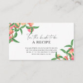 Perziken - Recept voor de aanstaande bruid Informatiekaartje (Voorkant)