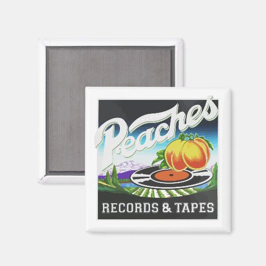 perziken-records en tapes-Logo Magneet (Voorkant / Achterkant)