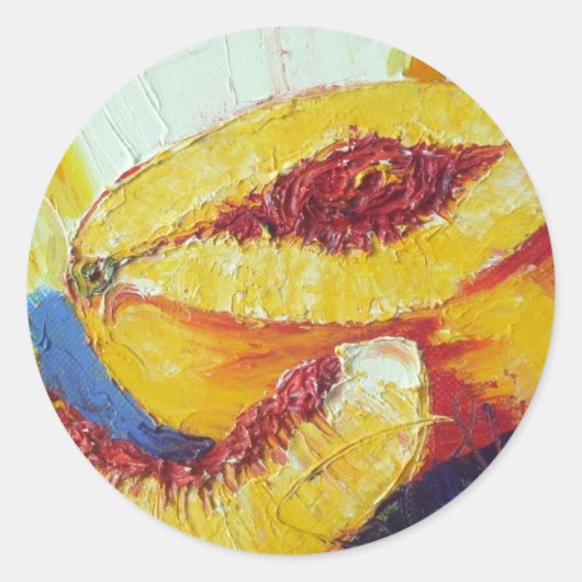 Perziken Ronde Sticker (Voorkant)
