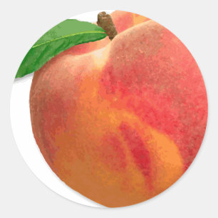 perziken ronde sticker