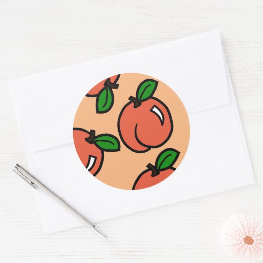 perziken ronde sticker (Envelop)