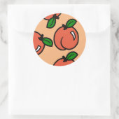 perziken ronde sticker (Tas)