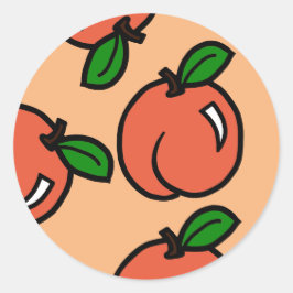 perziken ronde sticker