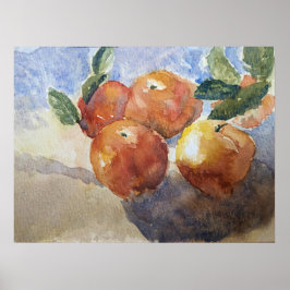 Perziken, stilleven poster