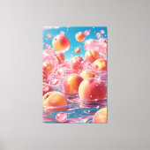 Perziken Uitgerekt Canvas Print (Voorkant)