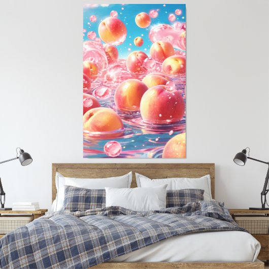 Perziken Uitgerekt Canvas Print (Insitu (Slaapkamer))