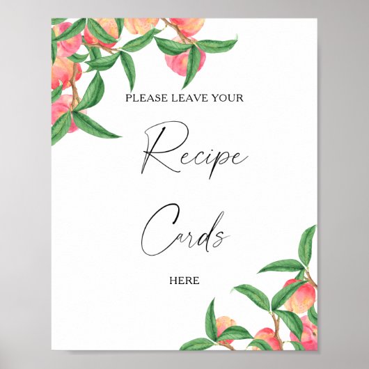 Perziken - Uw receptkaart hier Poster (Voorkant)