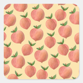 Perziken Vierkante Sticker