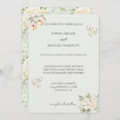 Perziken Vlinder Witte Bloemen Romantische bruilof Kaart (Voorkant / Achterkant)