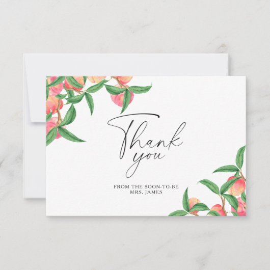 Perziken - vrijgezellenfeest bedankje kaart (Voorkant)