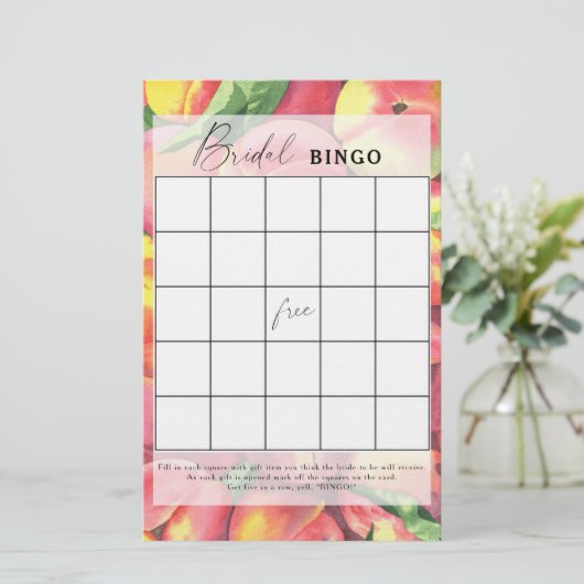 Perziken - Vrijgezellenfeest bingo spel (Staand voorkant)