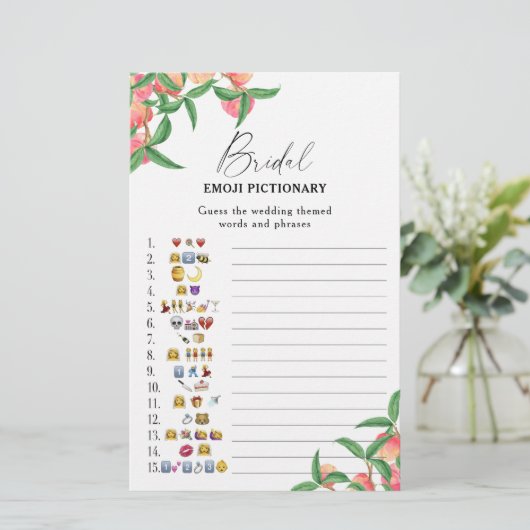 Perziken - vrijgezellenfeest emoji pictionary spel (Staand voorkant)