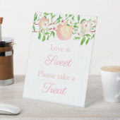 Perziken Vrijgezellenfeest Love is Sweet Tretable Reclamebord Met Voetstuk (Insitu)