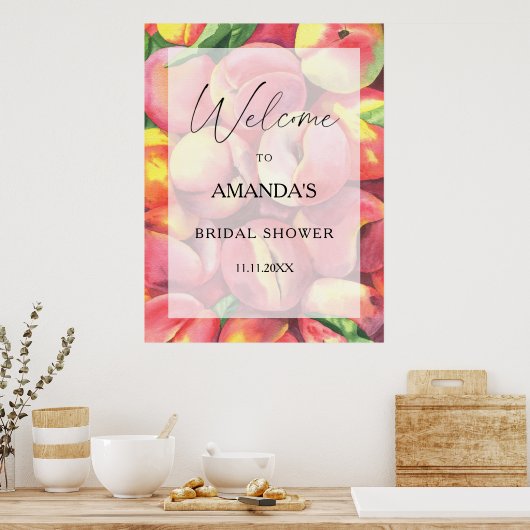 Perziken - vrijgezellenfeest welkomstbord poster (Keuken)