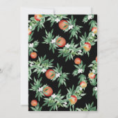 Perziken, waterverf ontwerp, middernacht zwart kaart (Achterkant)