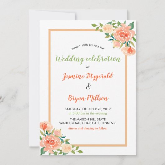 Perzikflens | Weddenschap Kaart (Voorkant)