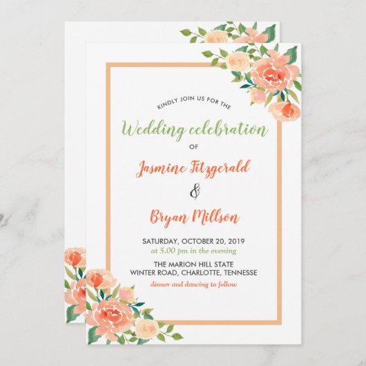 Perzikflens | Weddenschap Kaart (Voorkant / Achterkant)