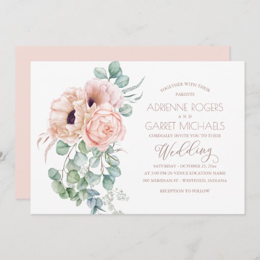 Perzikflesje met de bruinkoolzegening Eucalyptus Kaart (Voorkant / Achterkant)