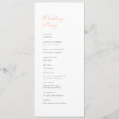 perzikflesjes Roos Lace Wedding Programmakaart (Achterkant)