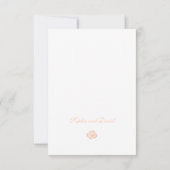  perzikflesjes Roos Lace Wedding RSVP Kaartje (Achterkant)