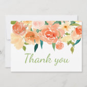 Perzikflessen | Baby shower Hartelijk dank Bedankkaart (Voorkant)