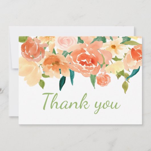 Perzikflessen | Baby shower Hartelijk dank Bedankkaart (Voorkant)