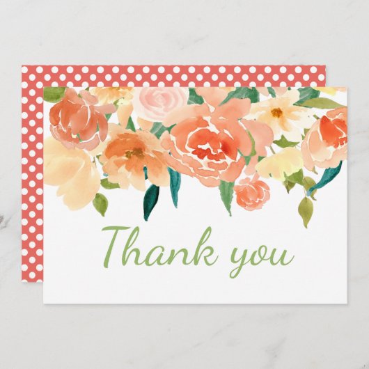 Perzikflessen | Baby shower Hartelijk dank Bedankkaart (Voorkant / Achterkant)