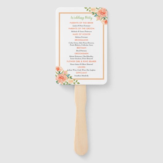 Perzikflessen | Weddenschap-programma Handwaaier (Achterkant)