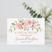 Perzikflora en -griep, Vrijgezellenfeest recept Informatiekaartje (Staand voorkant)