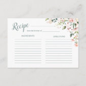 Perzikflora en -griep, Vrijgezellenfeest recept Informatiekaartje (Achterkant)