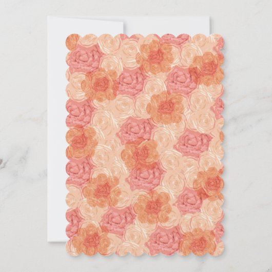  perzikflora "van naar college" uitnodigen kaart (Achterkant)