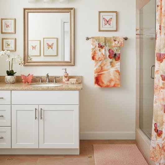 Perzikfloraal Bad Handdoek