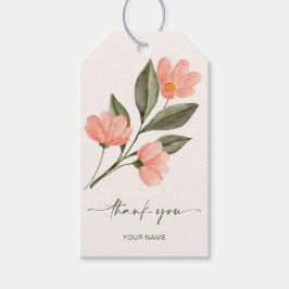 Perzikfloraal Cadeaulabel