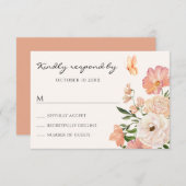 Perzikfloraal RSVP Kaartje (Voorkant / Achterkant)