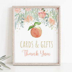 Perzikfloral Greenery Birthday Cards & Gifts Sign Poster