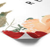 perzikfloral greenery bruiloft welkomstteken poste poster (Hoek)