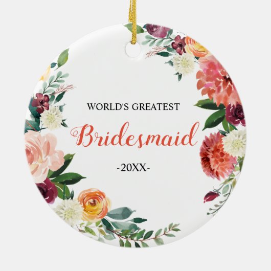 PerzikFloral World's grootste Bridesmaïde Ornament (Achterkant)