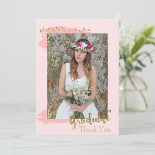 Perzikfoto-Afstuderen Hartelijk dank Kaart (Staand voorkant)