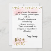 Perzikfoto-Afstuderen Hartelijk dank Kaart (Achterkant)