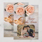 Perzikfoto's van Rozen Fotoboekoverzichten Sla de  Save The Date (Voorkant / Achterkant)